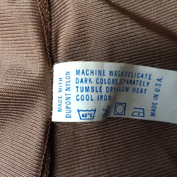 Vintage Vanity Fair Half Slip – Coffee Nylon with Lace M USA Romantic Boho - Picture 4 of 5